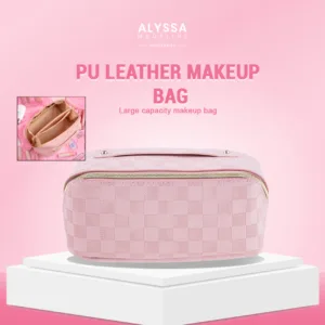 Leather makeup bag