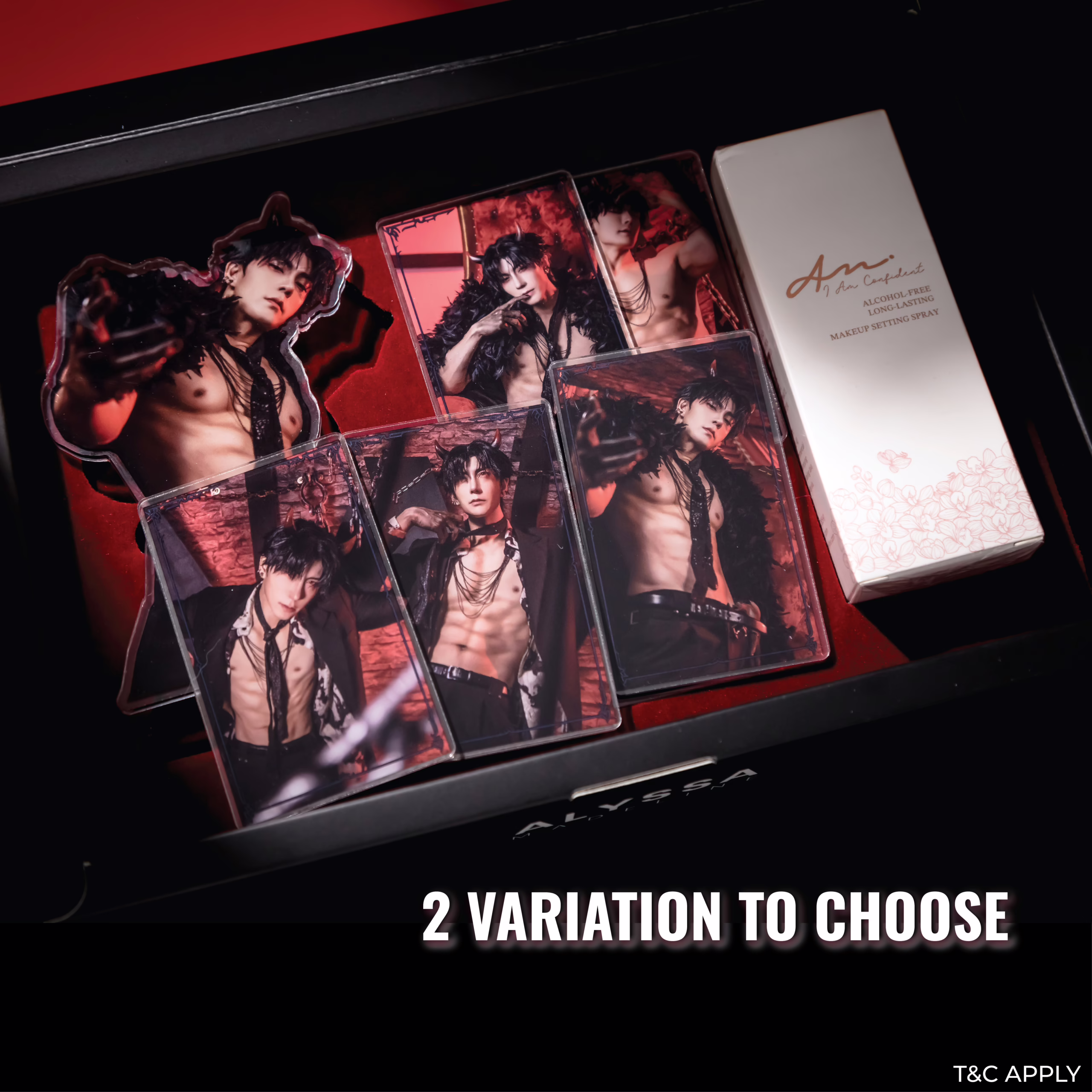 Two variations available: photo cards and setting spray.